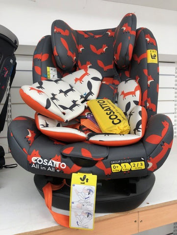 Cosatto All in All + Group 0+123 Car Seat - Charcoal Mister Fox (Ex Display)