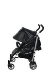 Massimo MKII Leatherette Stroller w/Changing Bag,Footmuff Raincover- Black