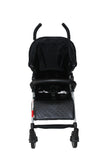 Massimo MKII Leatherette Stroller w/Changing Bag,Footmuff Raincover- Black
