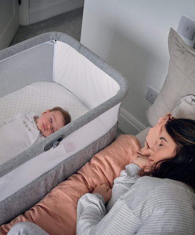 Mamas & Papas- Grey Lua Bedside Crib (Clearance)